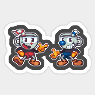 Cuphead and Mugman Pixel Sticker